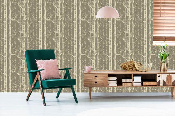 Behang Vintage Bomen - Afbeelding 6