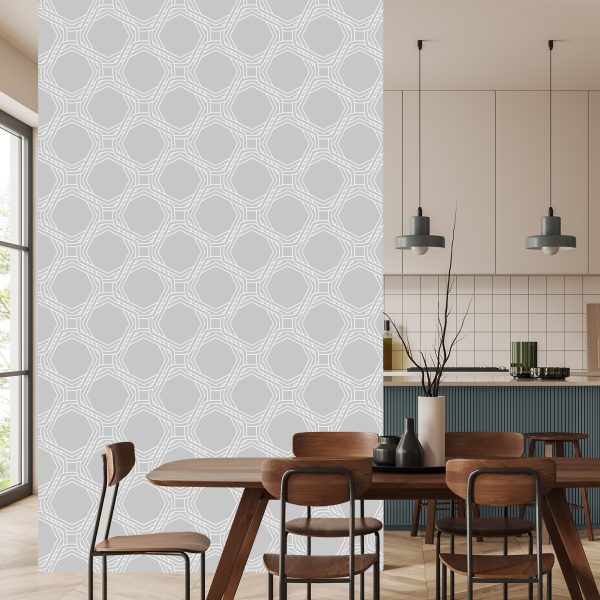 Behang Geometrische Abstractie In Grijstinten - Afbeelding 4
