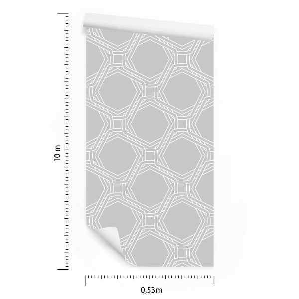Behang Geometrische Abstractie In Grijstinten - Afbeelding 8
