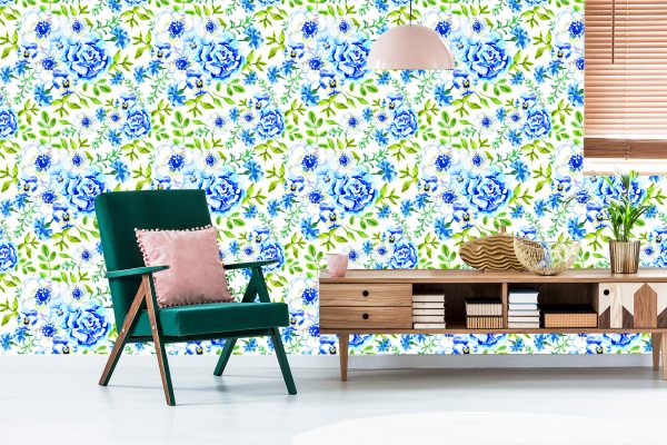 Behang Rozen, Boterbloemen, Korenbloemen En Viooltjes - Afbeelding 6