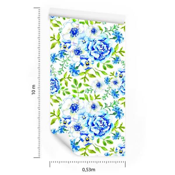 Behang Rozen, Boterbloemen, Korenbloemen En Viooltjes - Afbeelding 8