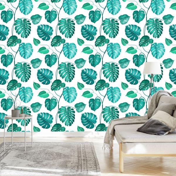 Behang Monstera Natura Bladeren - Afbeelding 3