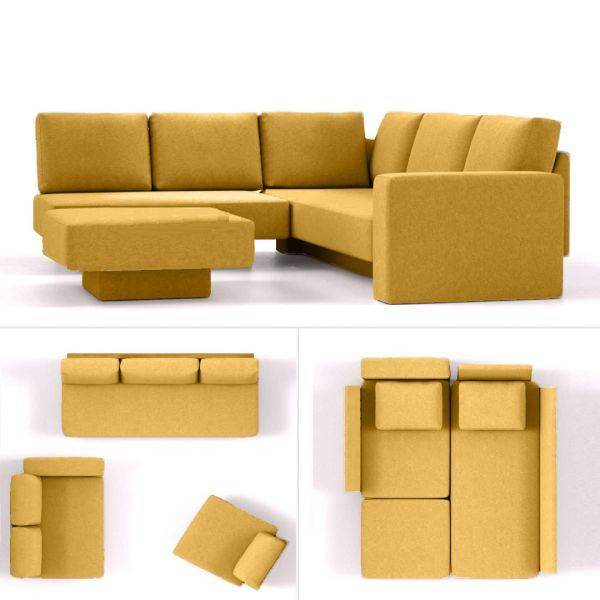 modulaire slaapbank choice 16 geel collage