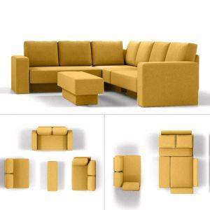 Modulaire slaapbank Choice 5 Geel