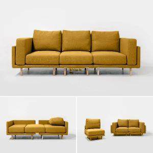 modulaire slaapbank clooods 3p geel collage