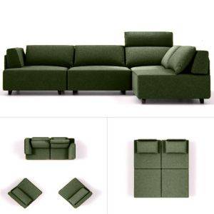 Modulaire slaapbank Cascais C groen