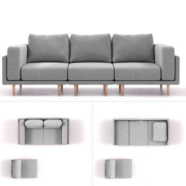 modulaire slaapbank clooods 3p grijs collage
