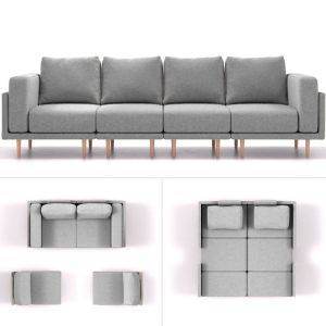 modulaire slaapbank clooods 4p grijs collage