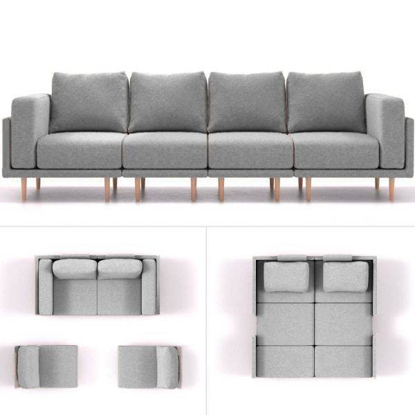 modulaire slaapbank clooods 4p grijs collage