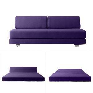 design slaapbank lounge 3p paars