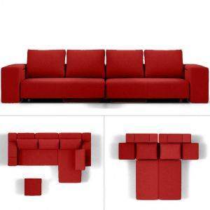 Modulaire slaapbank BonBon L Rood