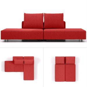 Modulaire slaapbank BonBon S Rood