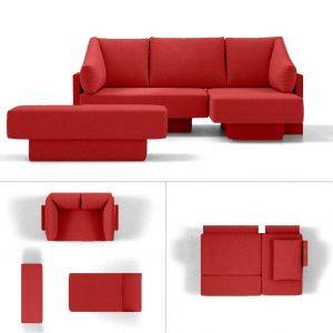 modulaire slaapbank choice 1 rood collage