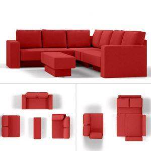 Modulaire slaapbank Choice 5 Rood