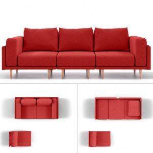 modulaire slaapbank clooods 3p rood collage
