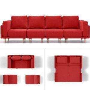 modulaire slaapbank clooods rood collage