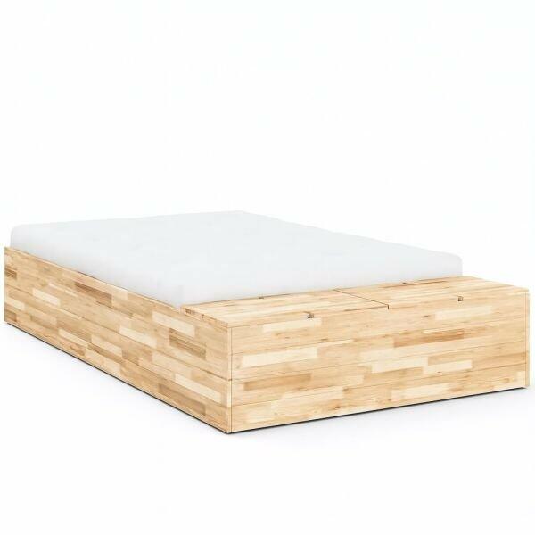 Karup Design futonbed Basement – laag, minimalistisch platformbed van massief hout met futonmatras.