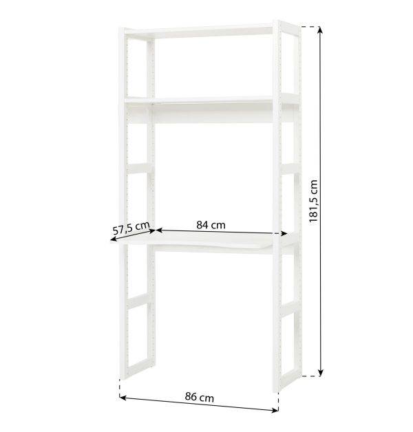 Hoppekids STOREY sectie met 2 planken en bureau, 80 cm, Wit - Afbeelding 5