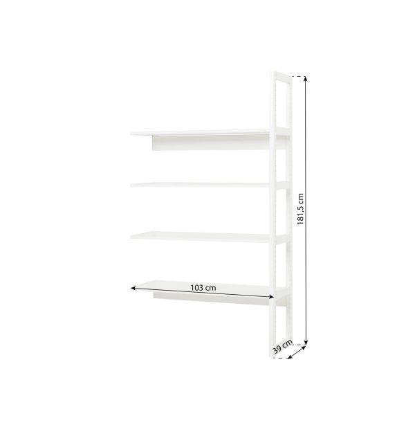 Hoppekids STOREY halve sectie met 4 planken, 100 cm, Wit - Afbeelding 5