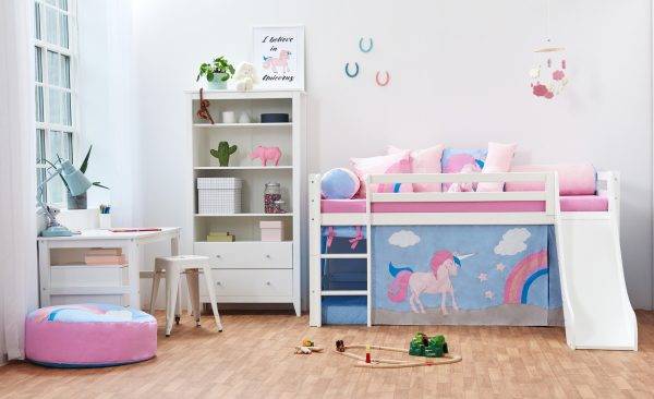 Hoppekids Eenhoorn gordijn voor halfhoog en stapelbed 90x200 cm - Afbeelding 3