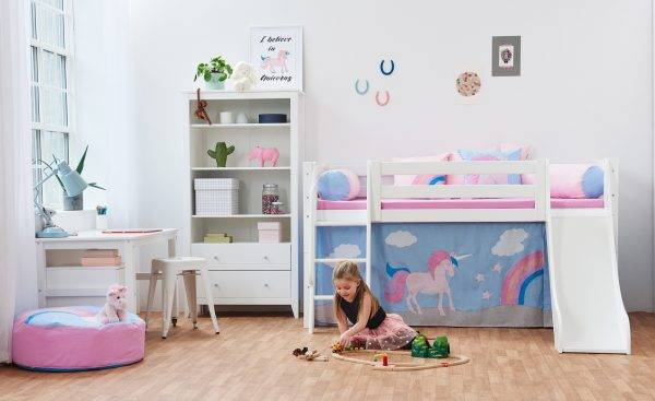 Hoppekids Eenhoorn gordijn voor halfhoog en stapelbed 90x200 cm - Afbeelding 5
