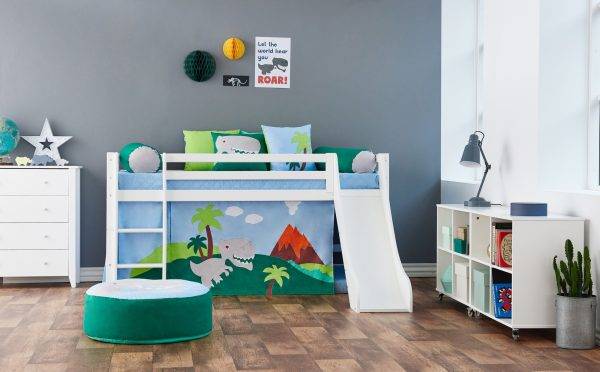 Hoppekids Dinosaurussen gordijn voor halfhoog en stapelbed 90x200 cm - Afbeelding 3