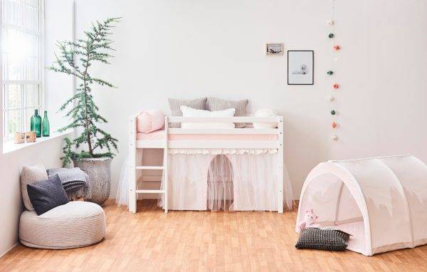 Hoppekids Winter Wonderland gordijn met tule voor halfhoog en stapelbed 70x160 cm - Afbeelding 3