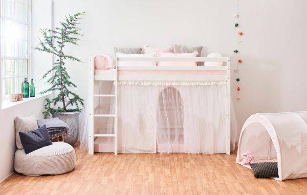 Hoppekids Winter Wonderland - met tule - gordijn voor halfhoog bed 90x200 cm - Afbeelding 3