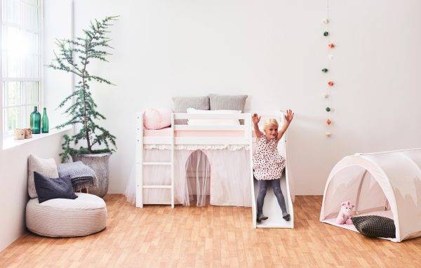 Hoppekids Winter Wonderland gordijn met tule voor halfhoog en stapelbed 70x160 cm - Afbeelding 4