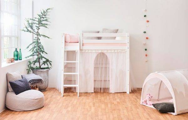 Hoppekids Winter Wonderland - met tule - gordijn voor halfhoog bed 70x160 cm - Afbeelding 3