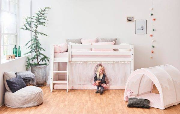 Hoppekids Winter Wonderland gordijn met tule voor halfhoog en stapelbed 90x200 cm - Afbeelding 4