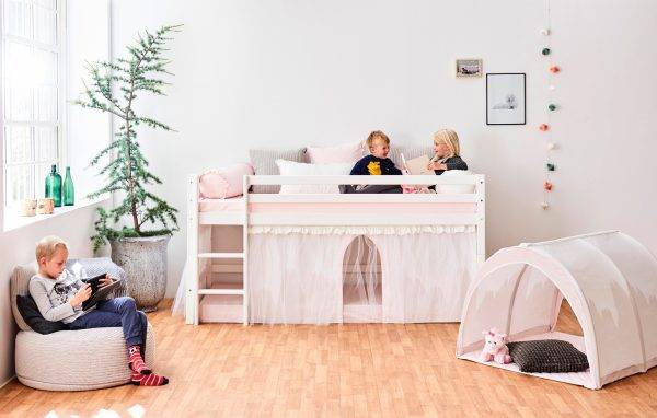 Hoppekids Winter Wonderland gordijn met tule voor halfhoog en stapelbed 90x200 cm - Afbeelding 8