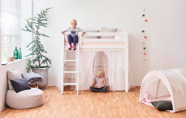Hoppekids Winter Wonderland - met tule - gordijn voor halfhoog bed 70x160 cm - Afbeelding 6