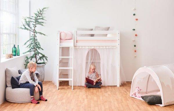 Hoppekids Winter Wonderland - met tule - gordijn voor halfhoog bed 70x160 cm - Afbeelding 4