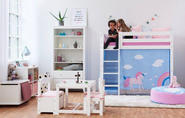 Hoppekids Eenhoorn gordijn voor halfhoog bed 70x160 cm - Afbeelding 3