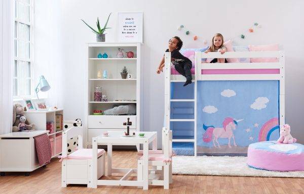 Hoppekids Eenhoorn gordijn voor halfhoog bed 70x160 cm - Afbeelding 6