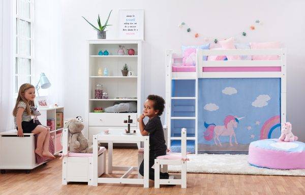 Hoppekids Eenhoorn gordijn voor halfhoog bed 70x160 cm - Afbeelding 4