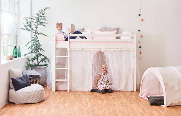 Hoppekids Winter Wonderland - met tule - gordijn voor halfhoog bed 90x200 cm - Afbeelding 4