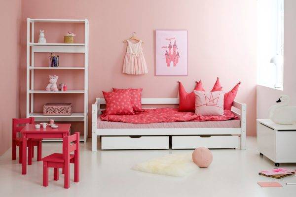 MADS kinder set 1 tafel/2 stoelen, Barok rose - Afbeelding 8