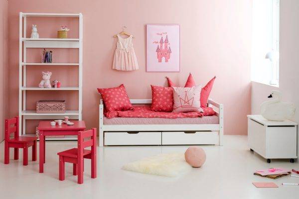 MADS kinder set 1 tafel/2 stoelen, Barok rose - Afbeelding 7