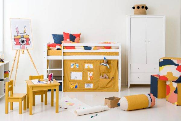MADS kinder set 1 tafel/2 stoelen, Autumn yellow - Afbeelding 11