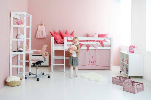 Hoppekids STOREY sectie met 2 planken en bureau, 100 cm, Wit - Afbeelding 5