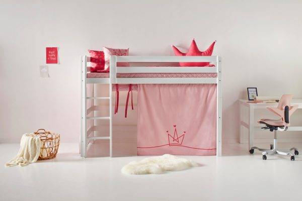 Hoppekids PRINSES Gordijn voor halfhoog bed 90x200 cm - Afbeelding 3