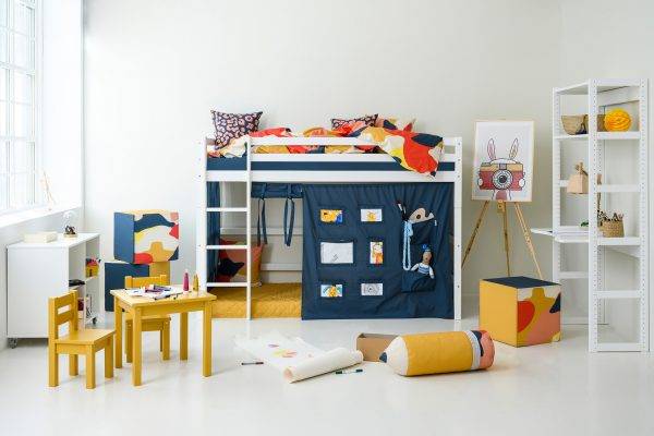 MADS kinder set 1 tafel/2 stoelen, Autumn yellow - Afbeelding 7