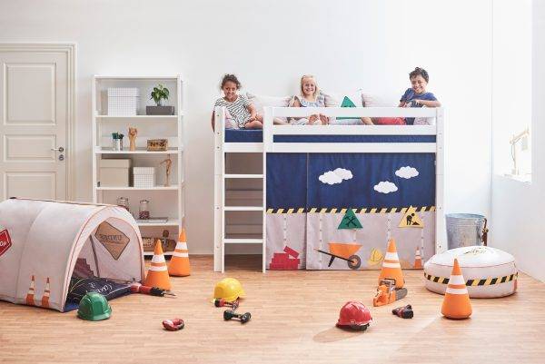 Hoppekids Bouw gordijn voor halfhoog bed 90x200 cm - Afbeelding 10