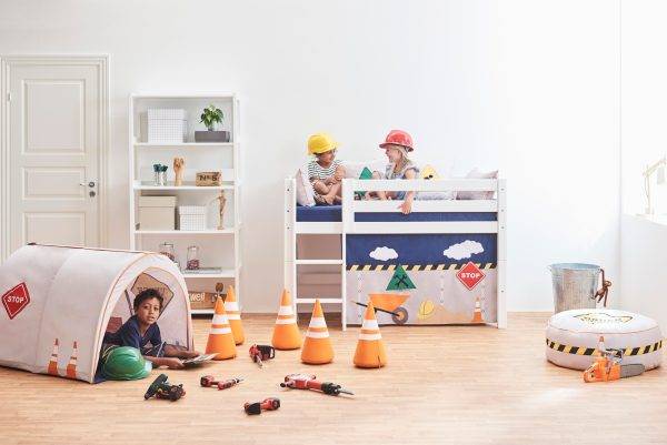 Hoppekids Bouw gordijn voor halfhoog en stapelbed 70x160 cm - Afbeelding 4