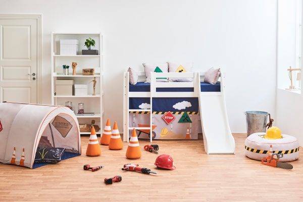 Hoppekids Bouw gordijn voor halfhoog en stapelbed 70x160 cm - Afbeelding 3