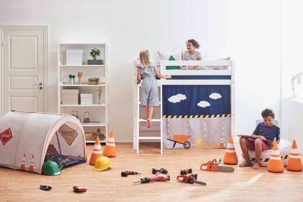Hoppekids Bouw gordijn voor halfhoog bed 70x160 cm - Afbeelding 9