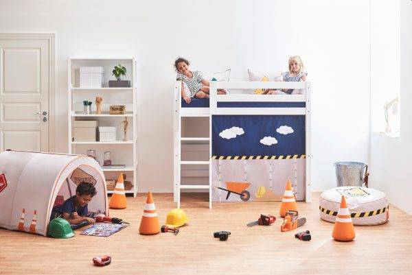Hoppekids Bouw gordijn voor halfhoog bed 70x160 cm - Afbeelding 5