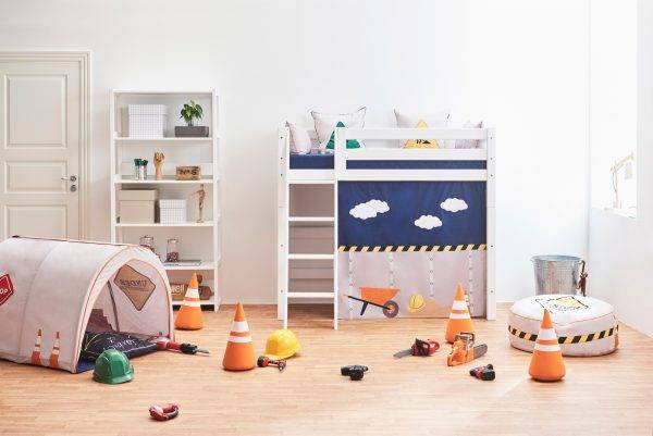 Hoppekids Bouw gordijn voor halfhoog bed 70x160 cm - Afbeelding 3